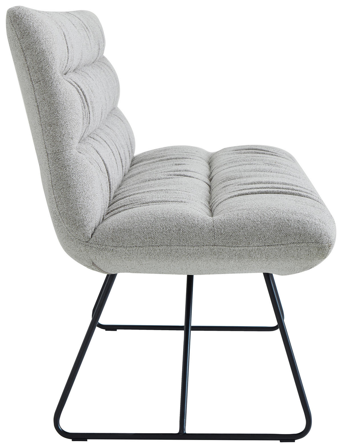 SITZBANK 182/88/66 cm Leinenoptik Schwarz, Hellgrau  - Hellgrau/Schwarz, Design, Textil/Metall (182/88/66cm) - Dieter Knoll