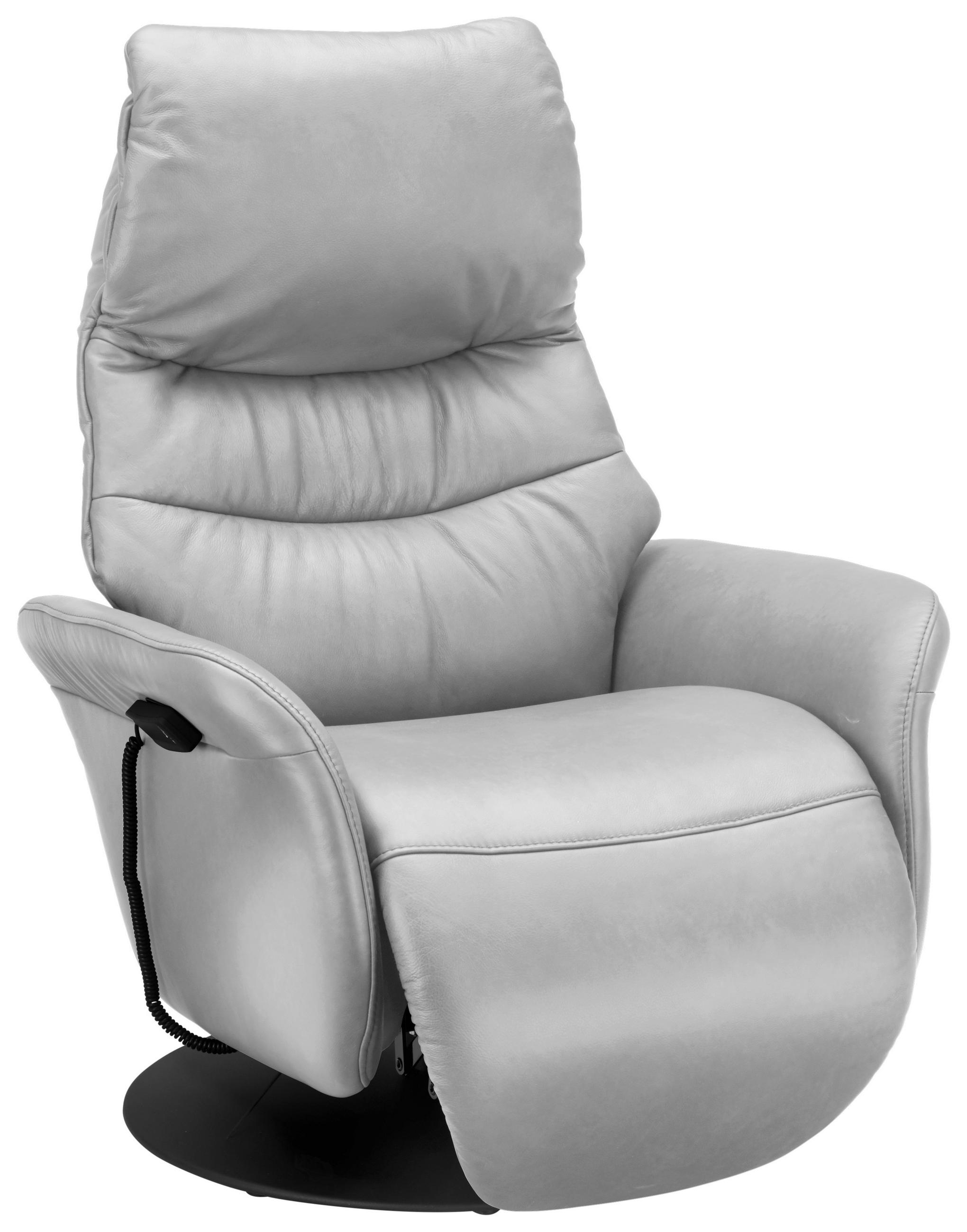 RELAXSESSEL in Leder Hellgrau  - Anthrazit/Hellgrau, Design, Leder/Metall (78/111/85cm) - Himolla Komfortklass