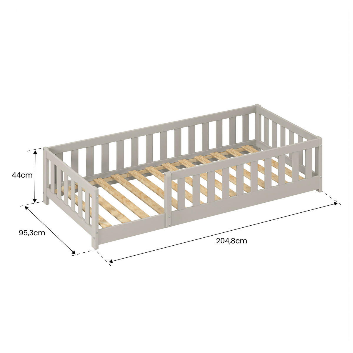 BODENBETT. 90/200 cm  in Taupe  - Taupe, MODERN, Holz/Holzwerkstoff (90/200cm) - P & B