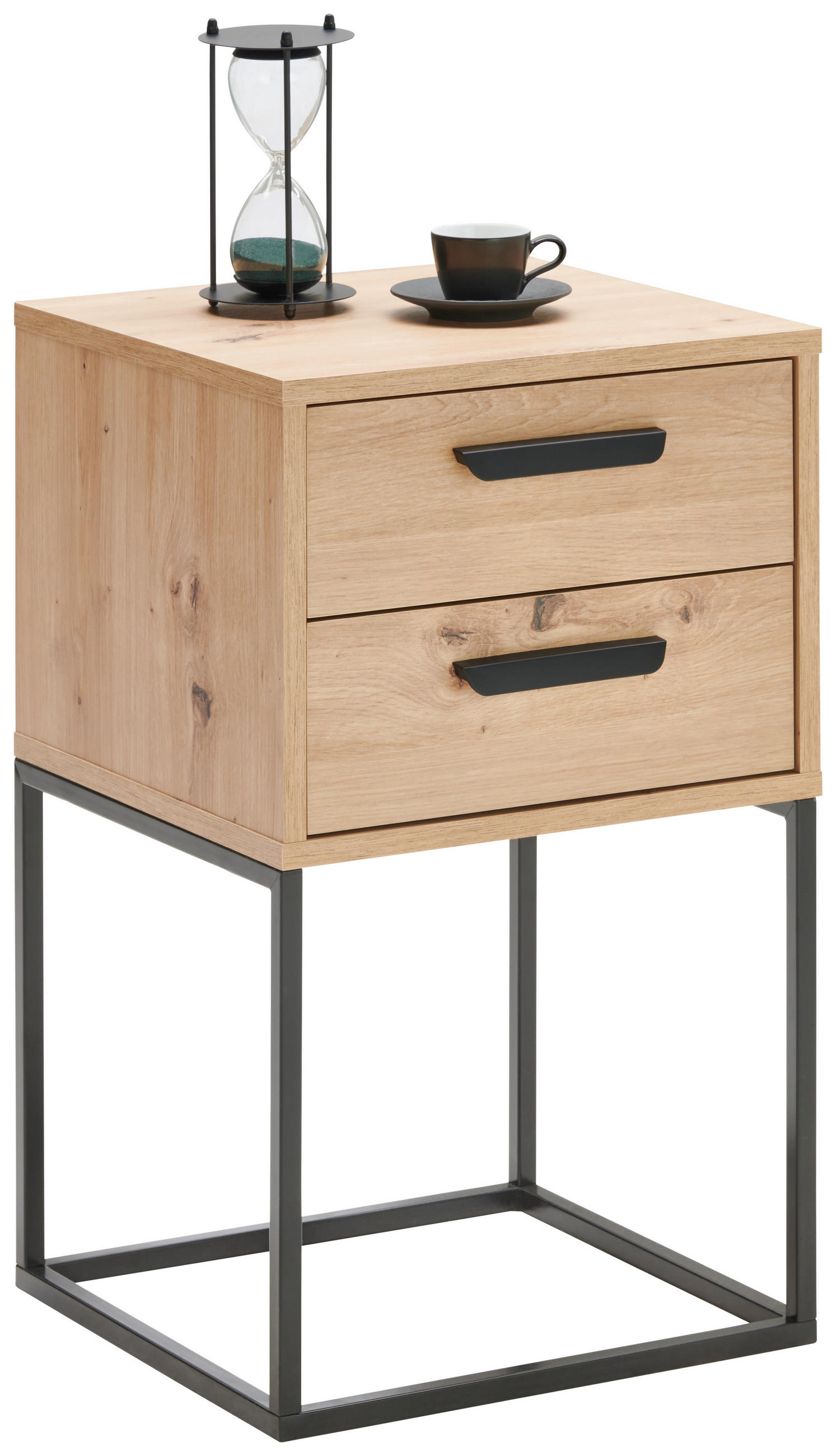 NACHTTISCH 40/65/38,5 cm, Schwarz, Eiche Artisan,  - Schwarz/Eiche Artisan, Konventionell, Holzwerkstoff/Kunststoff (40/65/38,5cm) - Carryhome