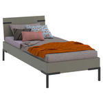 BETT 90/200 cm,  in Grau, Grün,  - Schwarz/Grau, Design, Metall (90/200cm) - Xora