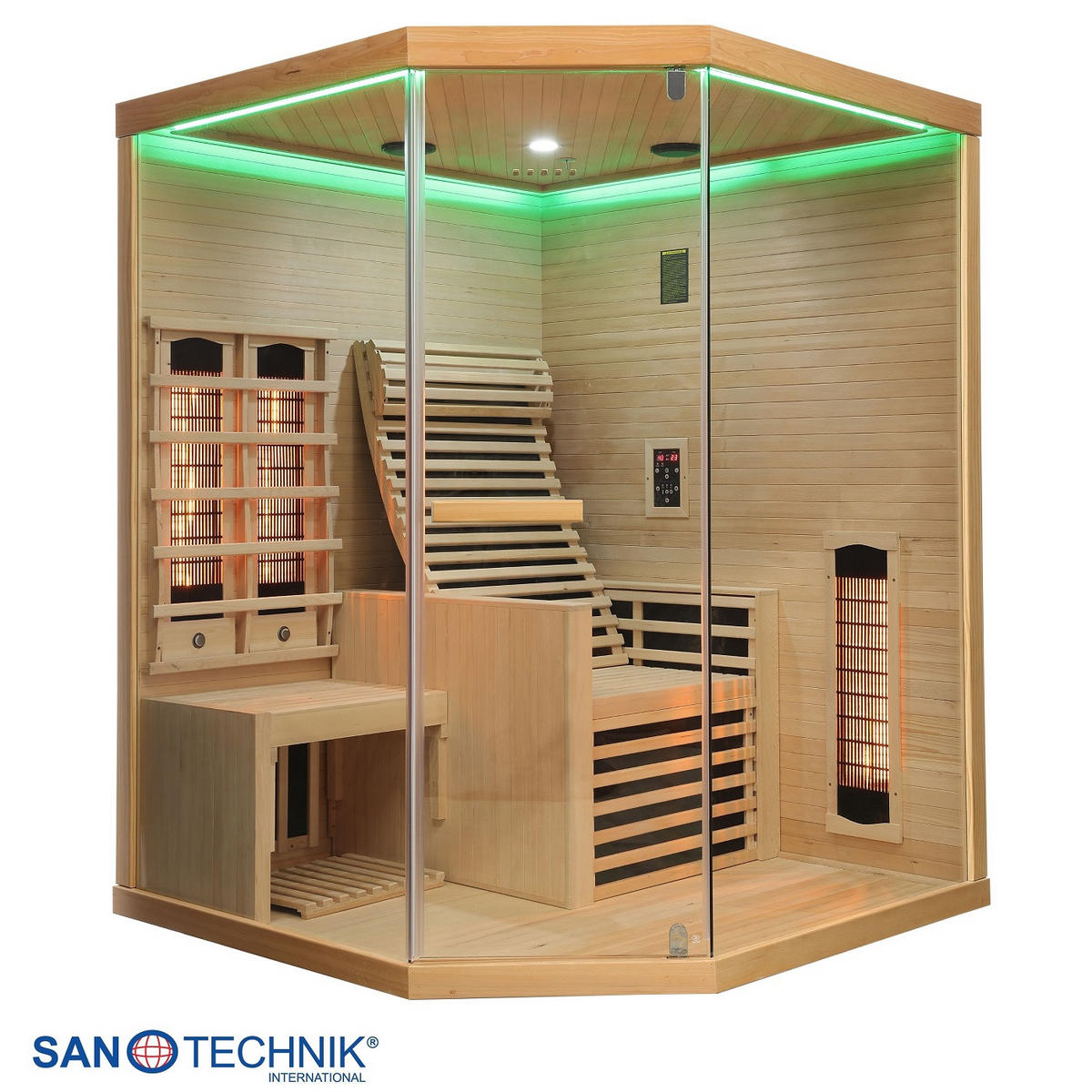 INFRAROTKABINE für 2 Personen Carbon 3  - Naturfarben, KONVENTIONELL, Holz (150/150/195cm) - Sanotechnik