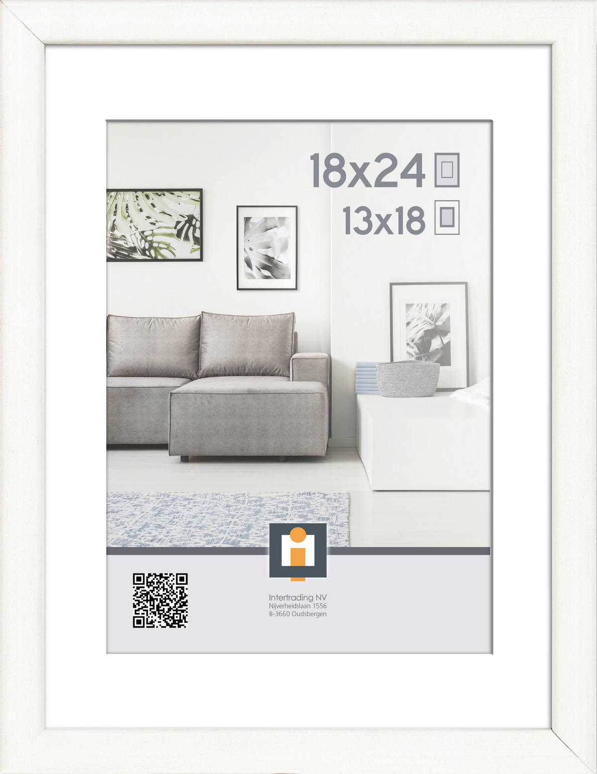 RÁM NA OBRAZY, 1 foto 18 cm x 24 cm - biela, Basics, plast (20/26/2,5cm)