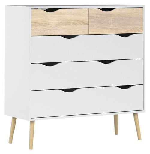BYRÅ 98,7/100,9/39,1 cm  - vit/ekfärgad, Design, trämaterial/trä (98,7/100,9/39,1cm) - Best Price
