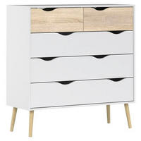 BYRÅ 98,7/100,9/39,1 cm  - vit/ekfärgad, Design, trämaterial/trä (98,7/100,9/39,1cm) - Best Price