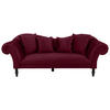 3-SITZER-SOFA in Velours Rot  - Rot/Schwarz, Design, Holz/Textil (242/91/104cm) - MID.YOU