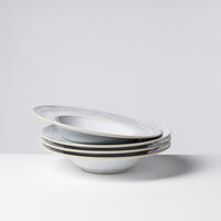 PASTATELLERSET TIEFER SEE 4-teilig  - Hellgrau/Weiß, Basics, Keramik (27/5.5cm) - Gipfelstück