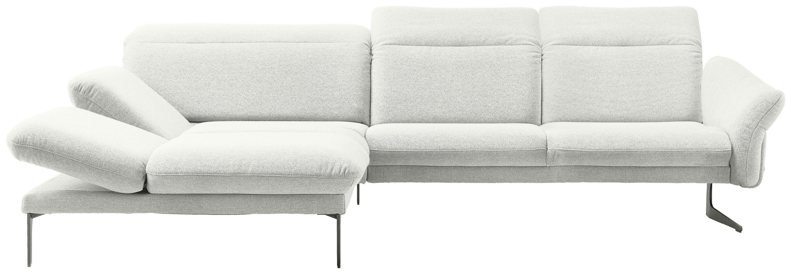 ECKSOFA in Webstoff Creme  - Anthrazit/Creme, Design, Textil/Metall (203/299cm) - Himolla