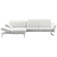ECKSOFA in Webstoff Creme  - Anthrazit/Creme, Design, Textil/Metall (203/299cm) - Himolla