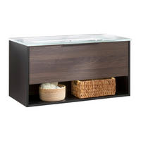 WASCHTISCHKOMBI  - Eiche dunkel/Schwarz, Basics, Glas/Holzwerkstoff (90,5/14/46,5cm) - MID.YOU
