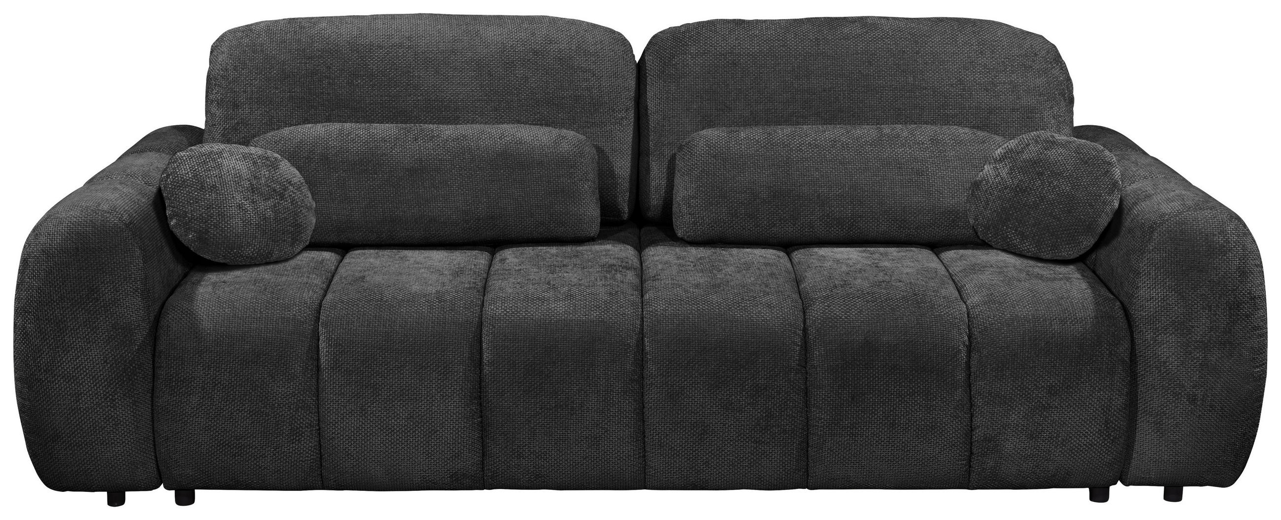 SCHLAFSOFA in Webstoff Schwarz  - Schwarz, Design, Kunststoff/Textil (256/76/112cm) - MID.YOU