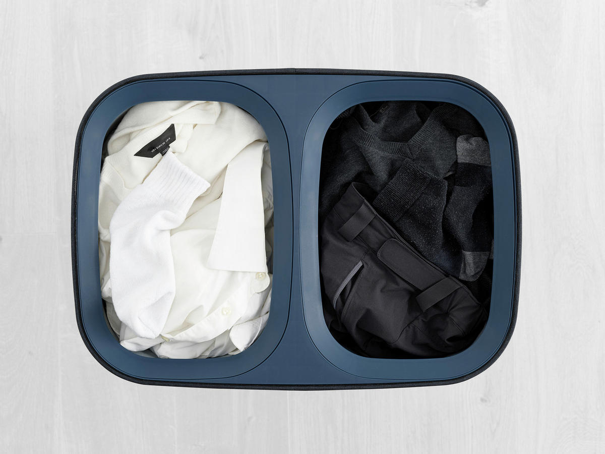 KOŠ ZA PERILO - črna, Basics, umetna masa/tekstil (56/71/39,5cm) - Joseph Joseph