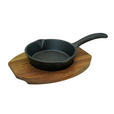 BRATPFANNE  - Schwarz/Naturfarben, Basics, Holz/Metall (22,5/12,8/3cm) - Homeware Profession.