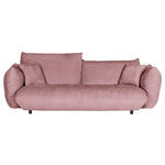 BIGSOFA Plüsch Rosa  - Schwarz/Rosa, KONVENTIONELL, Kunststoff/Textil (240/78/107cm) - Carryhome