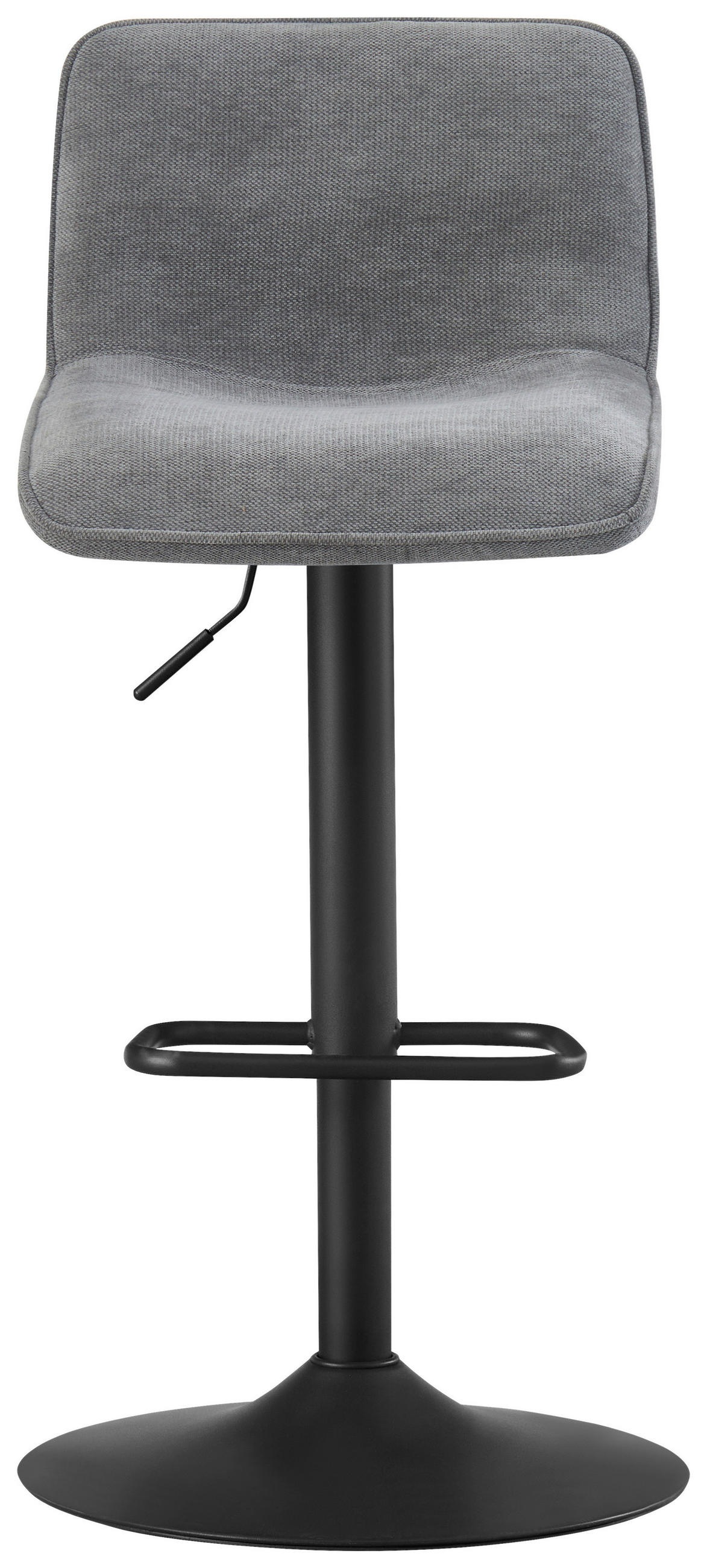 BARHOCKER Webstoff Grau, Schwarz Eisen Stoffauswahl, Sitzfläche 360° drehbar  - Schwarz/Grau, Design, Textil/Metall (45/88-109,5/50cm) - home24