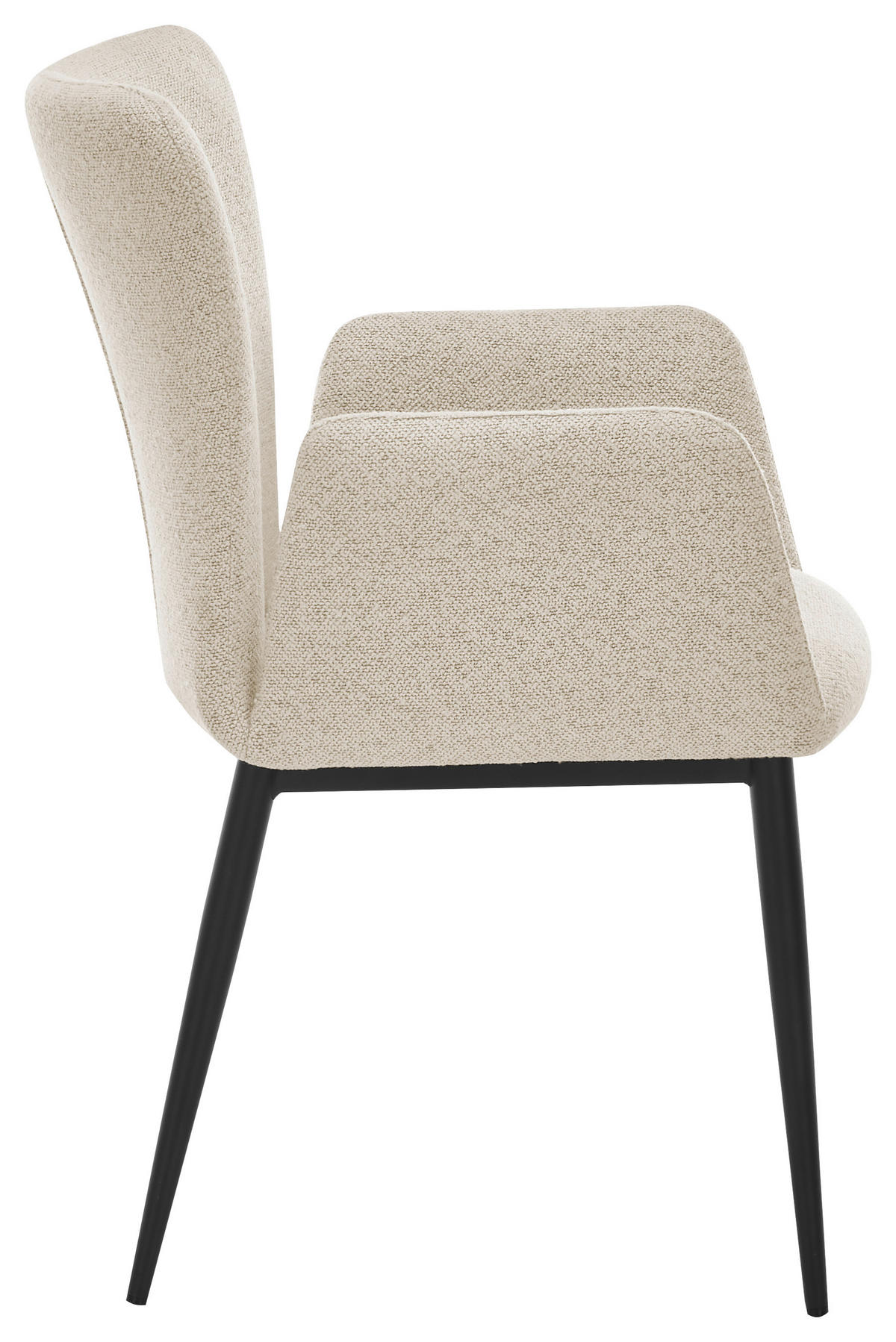 ARMLEHNSTUHL  in Stahl Bouclé  - Creme/Schwarz, Trend, Textil/Metall (57/86/61,5cm) - SetOne by Musterring