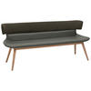 SITZBANK 210/84,5/64,5 cm  in Grau, Eichefarben  - Eichefarben/Grau, Natur, Leder/Holz (210/84,5/64,5cm) - Voglauer