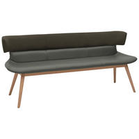 SITZBANK 170/84,5/64,5 cm  in Grau, Eichefarben  - Eichefarben/Grau, Natur, Leder/Holz (170/84,5/64,5cm) - Voglauer