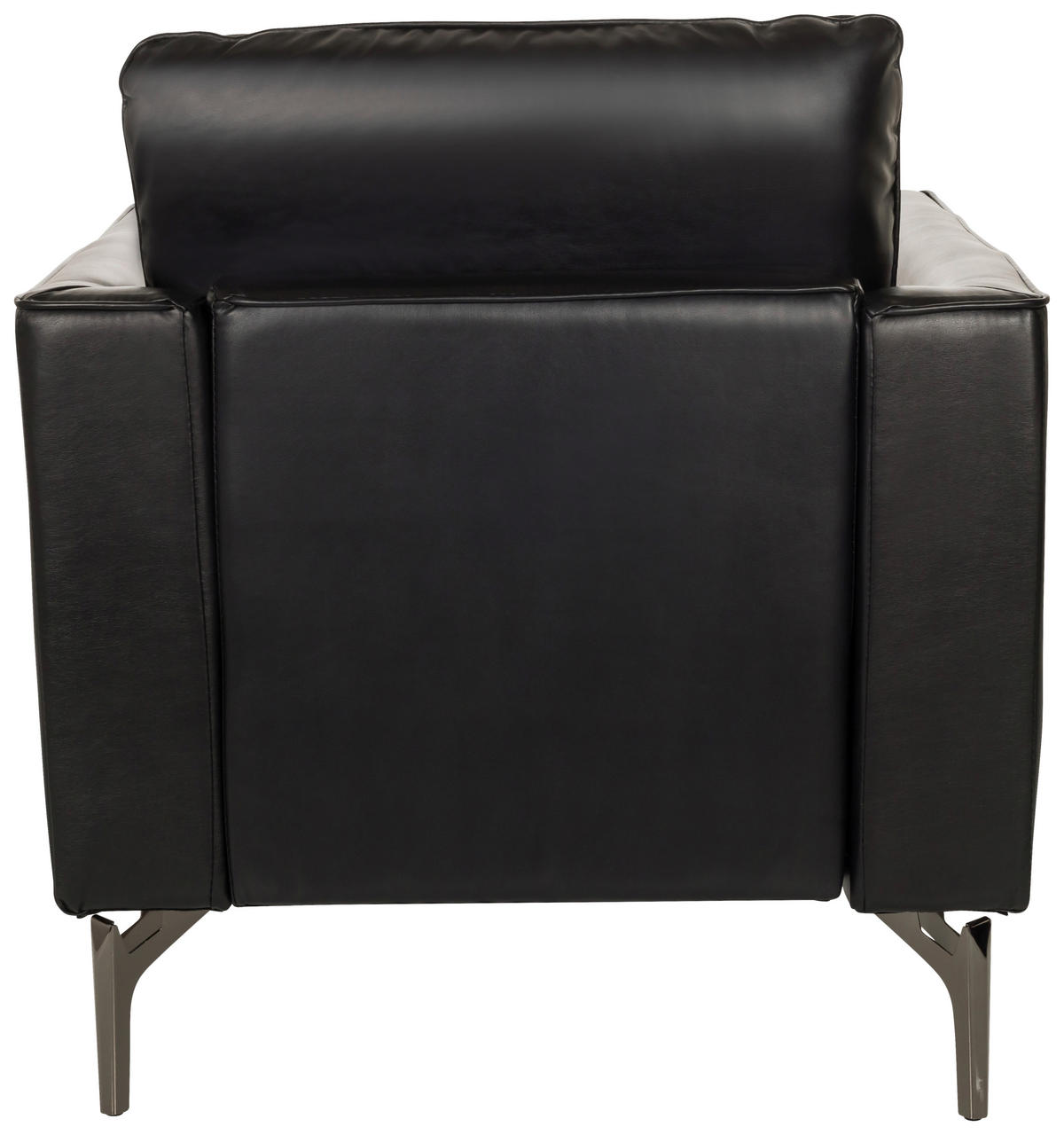 SESSEL in Lederlook Schwarz  - Schwarz, MODERN, Leder/Metall (75/65/73cm) - MID.YOU