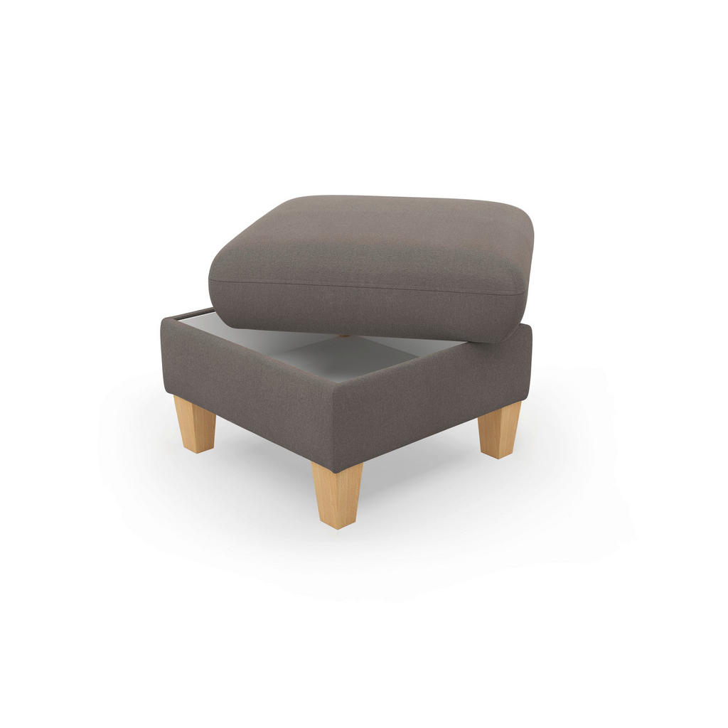 Thumbnail - Sit & More Hocker Rochelle E, Graphit, Textil, Buche, massiv, quadratisch, 58x47x58 cm, Goldenes M, Oeko-Tex® Standard 1...