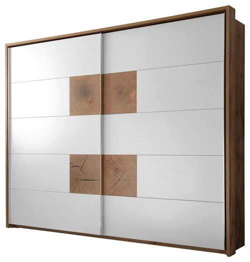 ORMAR S KLIZNIM VRATIMA divlji hrast   - bijela/boje hrasta, Design, drvni materijal/metal (280/230/65cm) - Hom`in
