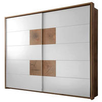 SCHWEBETÜRENSCHRANK 280/230/65 cm 2-türig Weiß, Wildeiche  - Chromfarben/Wildeiche, KONVENTIONELL, Holzwerkstoff/Metall (280/230/65cm) - Carryhome