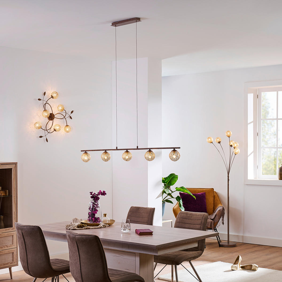 HÄNGELEUCHTE 132/8,5/150 cm  - Rostfarben, LIFESTYLE, Metall (132/8,5/150cm)