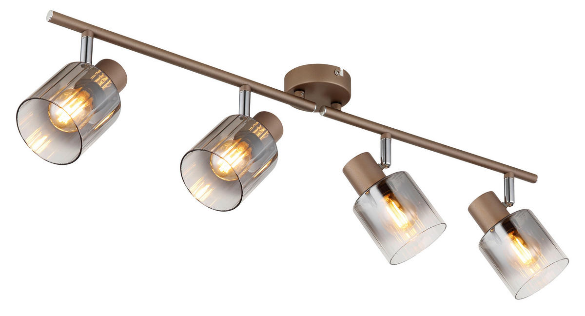 STRAHLER Walton 70/8/15 cm  - Klar/Chromfarben, Design, Glas/Metall (70/8/15cm) - Globo