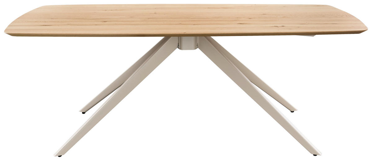 ESSTISCH 220/100/77 cm Echtholz  Holz, Metall oval Perlmutt, Wildeiche  - Wildeiche/Perlmutt, Design, Holz/Metall (220/100/77cm) - Valdera