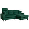 ECKSOFA in Velours Grün  - Schwarz/Grün, Design, Kunststoff/Textil (232/156cm) - Livetastic
