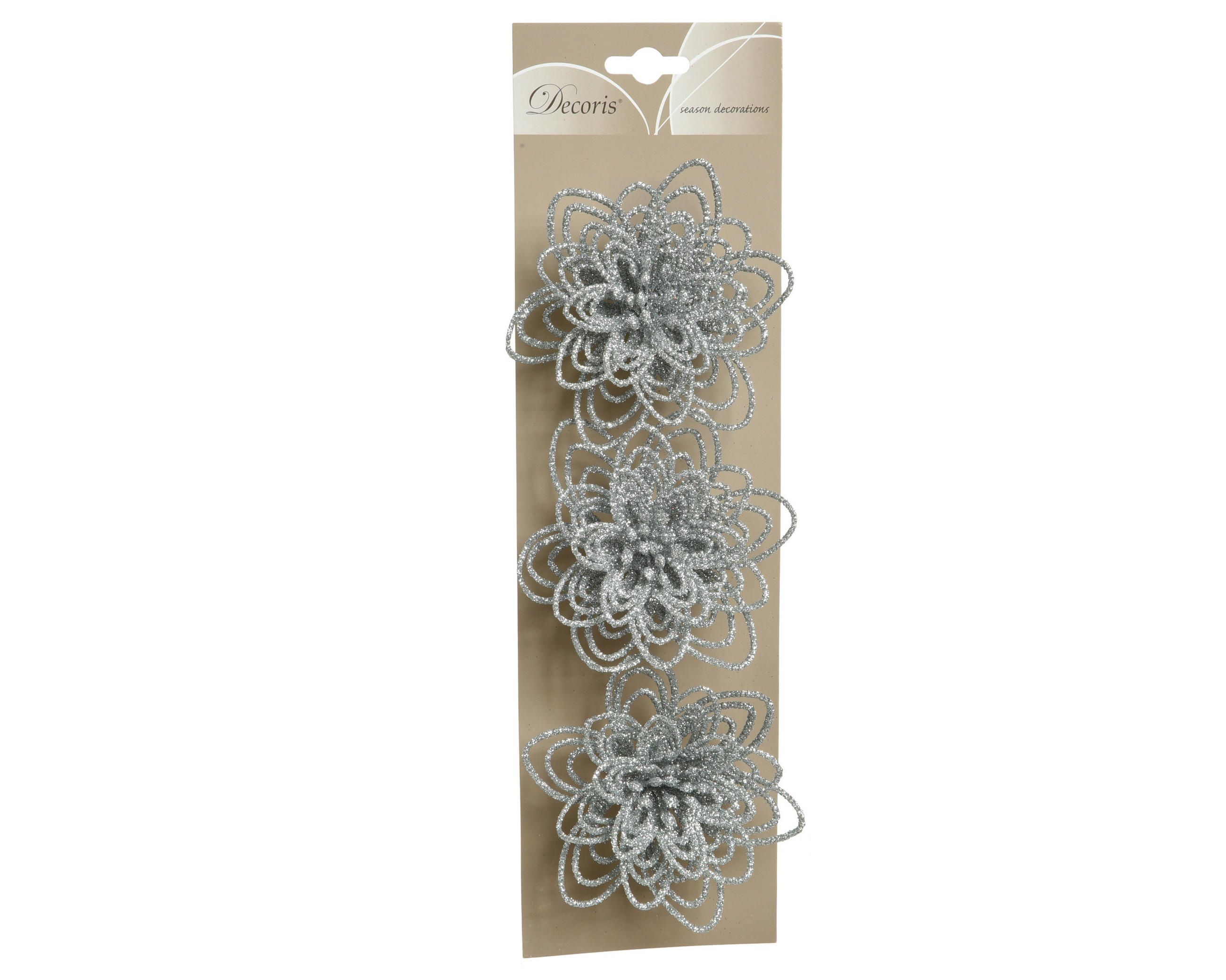 DEKORATIONSBLOMMA - silver, Klassisk, plast (3/11/10cm)