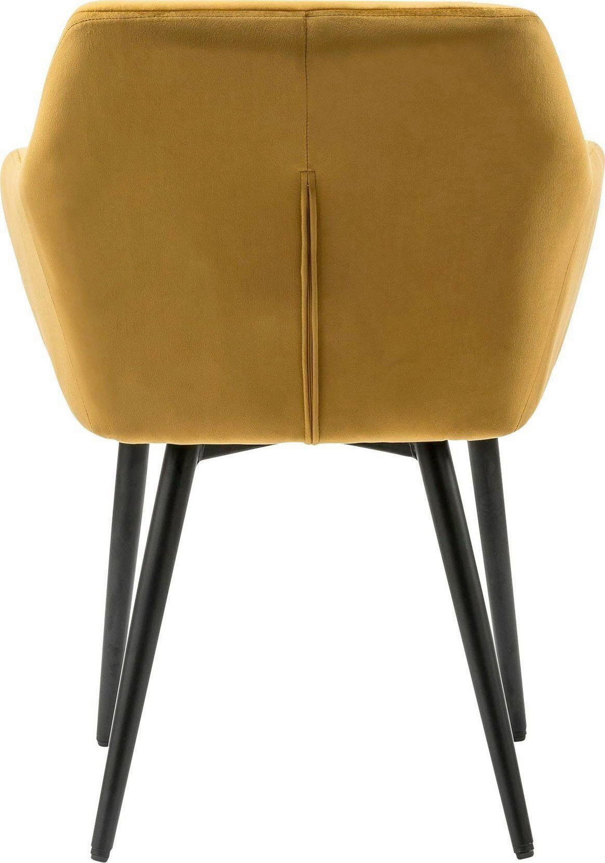 ARMLEHNSTUHL  in Samt  - Gelb/Schwarz, MODERN, Textil/Metall (61/85/45cm) - Livetastic