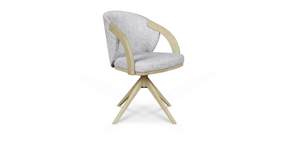 ARMLEHNSTUHL  Sitzfläche 360° drehbar Webstoff  Grau, Eichefarben  - Eichefarben/Grau, KONVENTIONELL, Holz/Textil (59/85/57cm) - Linea Natura