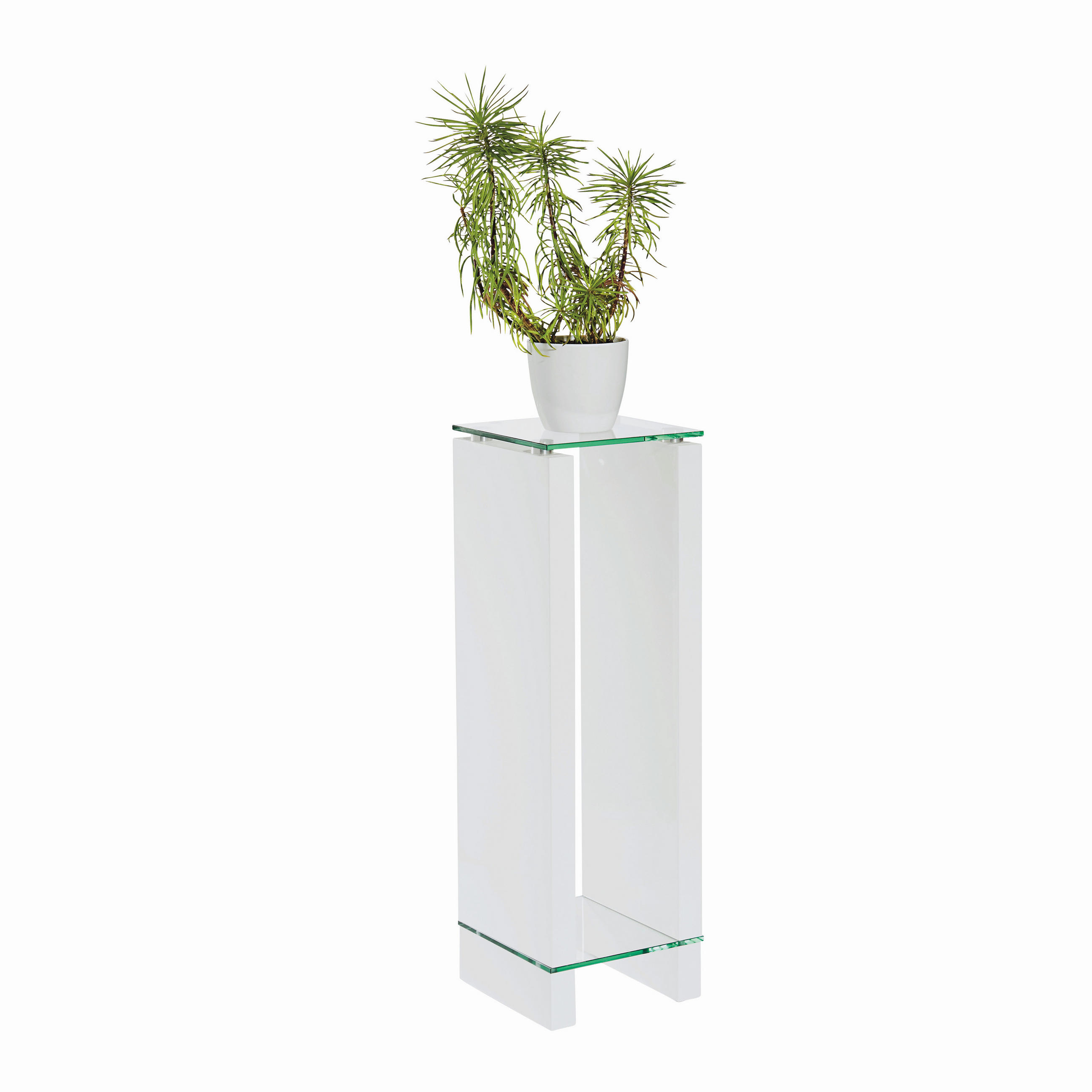 Carryhome Blumentisch Klar, Weiß 25x80x25 cm