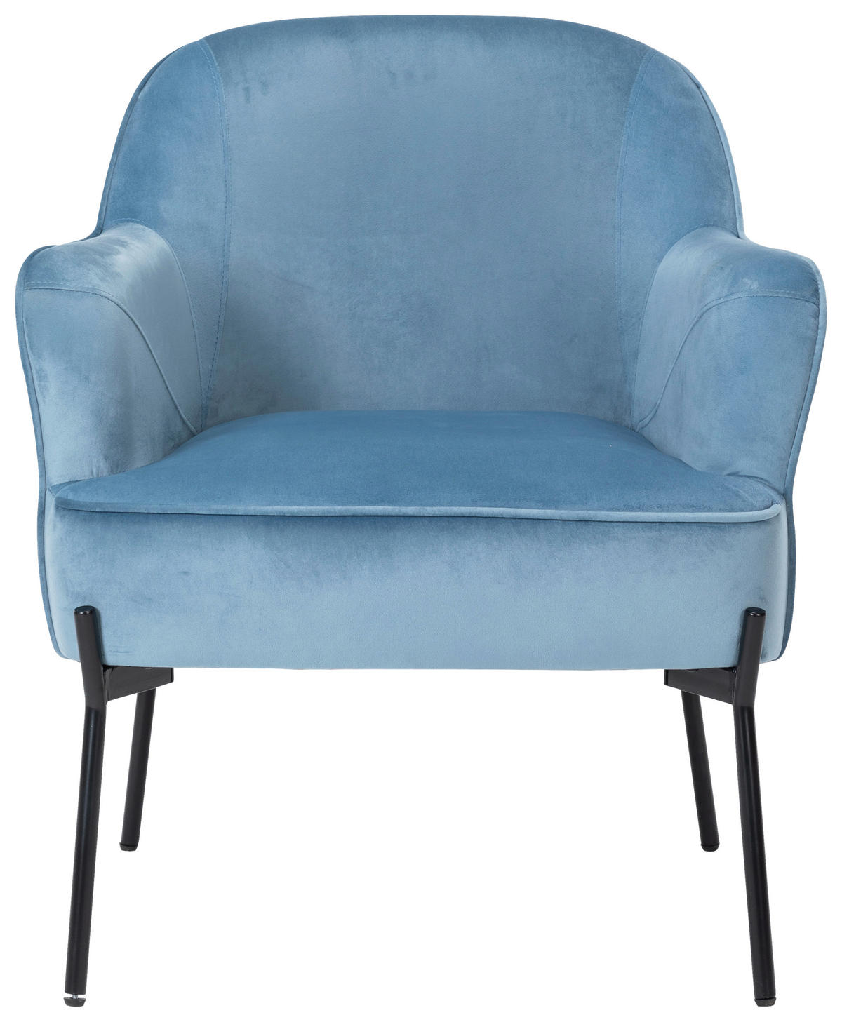 SESSEL in Samt Blau, Schwarz  - Blau/Schwarz, Trend, Textil/Metall (69/81/64cm) - Xora