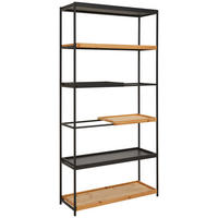 REGAL Tanne massiv Naturfarben, Schwarz  - Schwarz/Naturfarben, Design, Holz/Holzwerkstoff (90/184/34cm) - Landscape