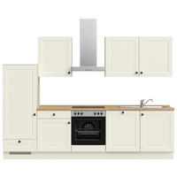 KÜCHENLEERBLOCK 300 cm   in Weiß, Eichefarben  - Eichefarben/Schwarz, MODERN, Holzwerkstoff/Metall (300cm) - Nobilia