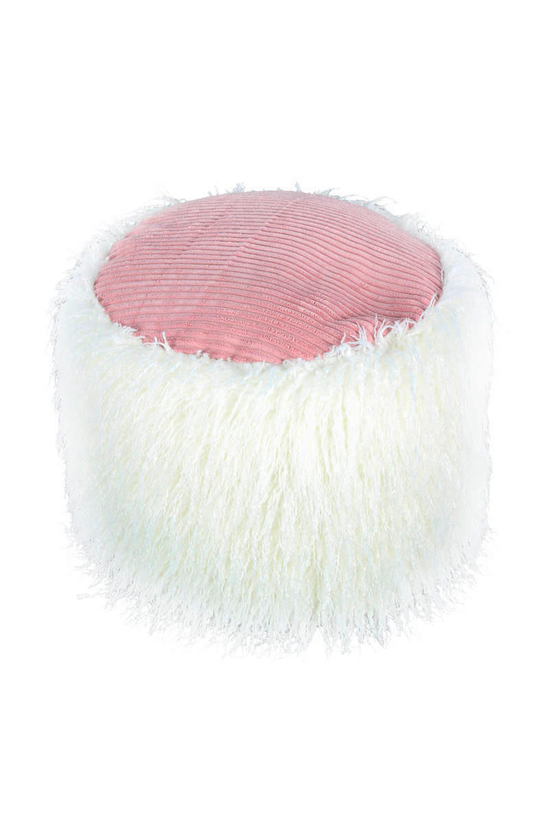 POUF 45/38/45 cm  - Rosa/Weiß, Basics, Kunststoff (45/38/45cm) - Kayoom