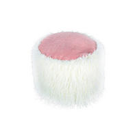 TABURETKA „PUFF“, 45/38/45 cm - biela/ružová, Basics, plast (45/38/45cm)