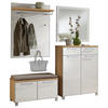 GARDEROBE 5-teilig  in 180/195/40 cm  - Eichefarben/Weiß, Design, Glas/Holz (180/195/40cm)
