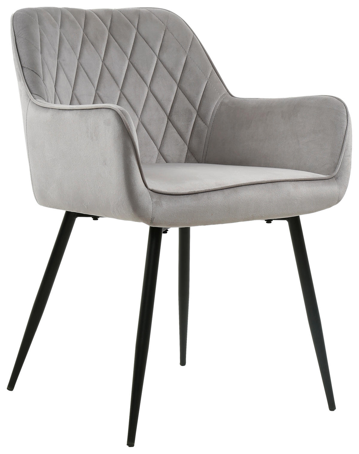 ARMLEHNSTUHL  in Eisen Samt  - Schwarz/Grau, Design, Holz/Textil (56/79/58cm) - Carryhome