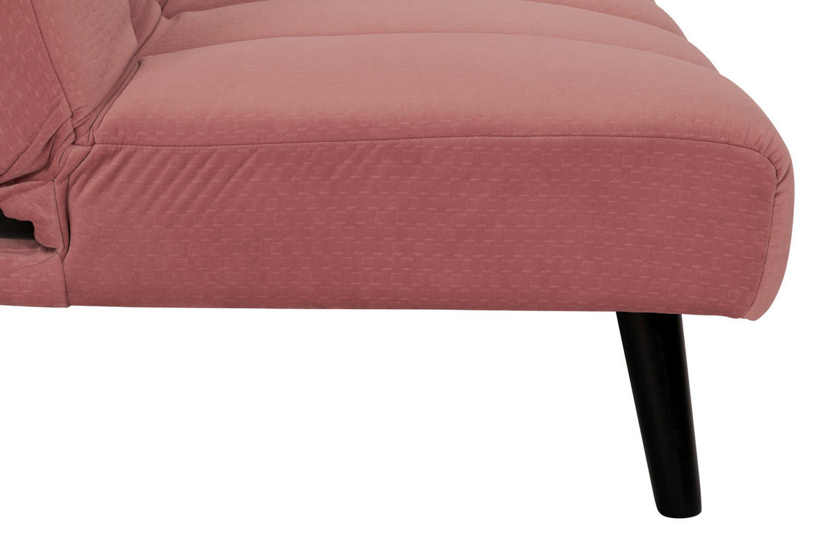 JUGEND- UND KINDERSOFA Flanell Altrosa  - Schwarz/Altrosa, MODERN, Holz/Textil (180/81/93cm) - P & B