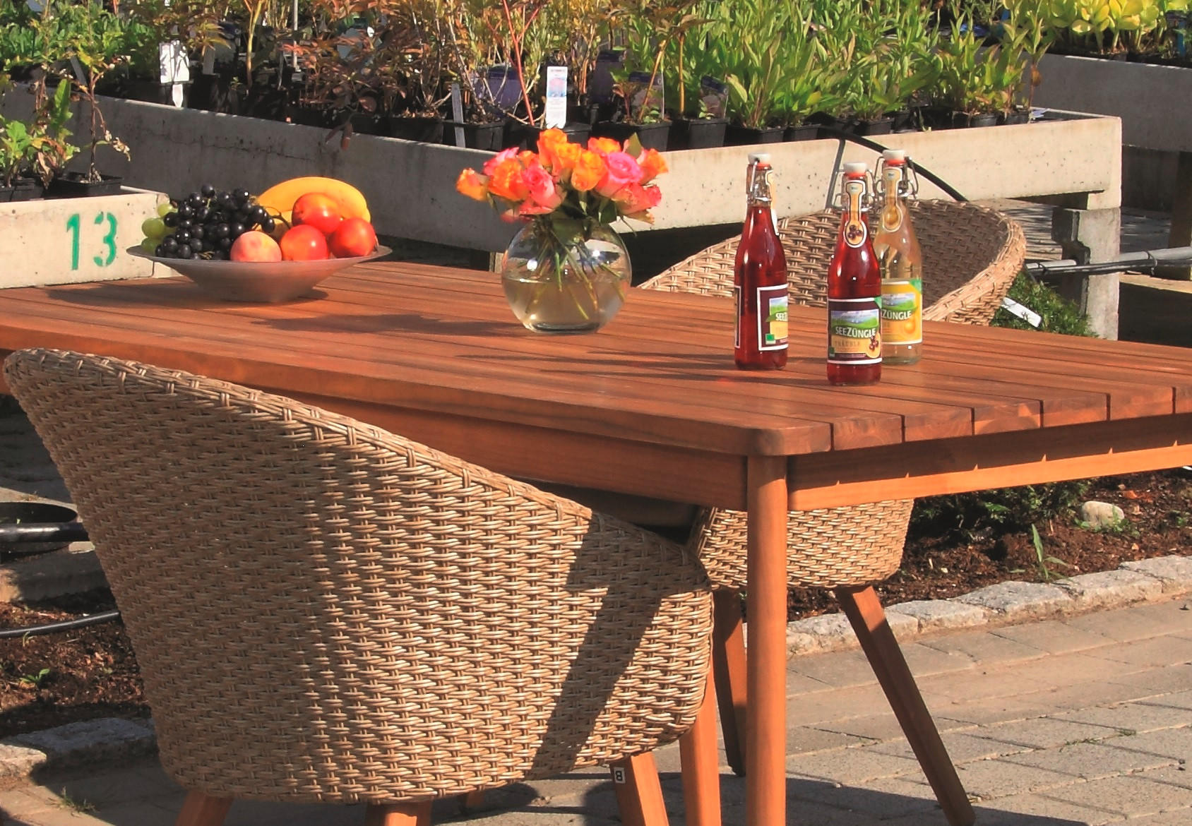 Thumbnail - Acamp Rattansessel, Akazie, Teak, Holz, Metall, Kunststoff, Textil, Akazie, 77x74x62 cm, gastro- und objekttauglich, wet...