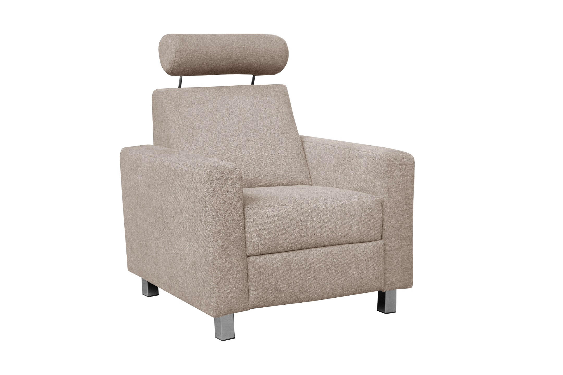 FOTEL - bézs/krómszínű, Design, textil/fém (88/83/85cm) - Xora