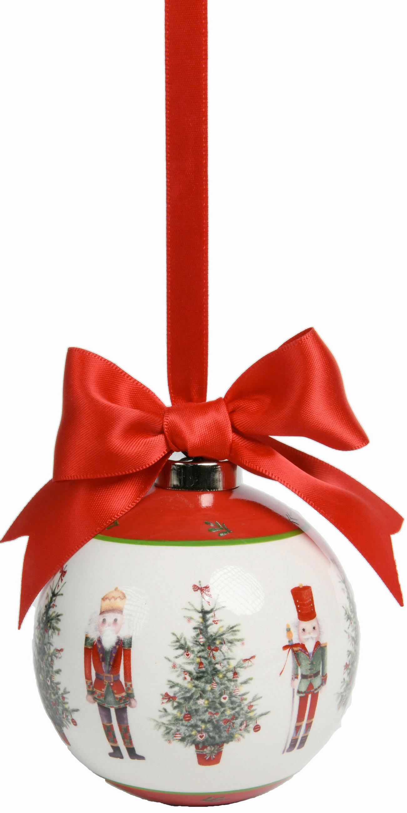 DECORAțIUNE DE AGĂțAT - alb/verde, Design, ceramică/textil (8/10cm) - X-Mas