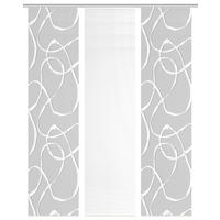 FLÄCHENVORHANG  3 Stück  blickdicht  60/260 cm   - Hellgrau/Weiß, KONVENTIONELL, Textil (60/260cm)