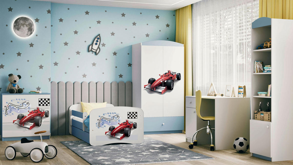 KINDER-/JUNIORBETT - Blau/Birkefarben, MODERN, Holz/Holzwerkstoff (80/160cm) - MID.YOU