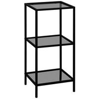 REGAL  37/82,5/33 cm Grau, Schwarz  - Schwarz/Grau, Basics, Glas/Metall (37/82,5/33cm) - Carryhome
