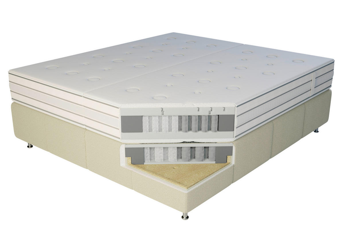 BOXSPRING KREVET 180/200 cm     crna  - crna/boje aluminija, Design, tekstil/metal (180/200cm) - Dieter Knoll