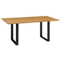 ESSTISCH in Holz, Metall 130/90/76 cm  - Eichefarben/Schwarz, KONVENTIONELL, Holz/Metall (130/90/76cm) - Venda